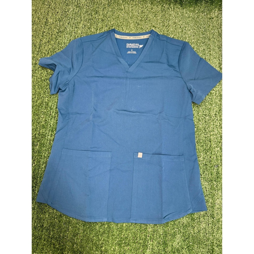 Fabletics WMN Scrub Top V Neck Short‎ Sleeve Three Pockets 01847 Small